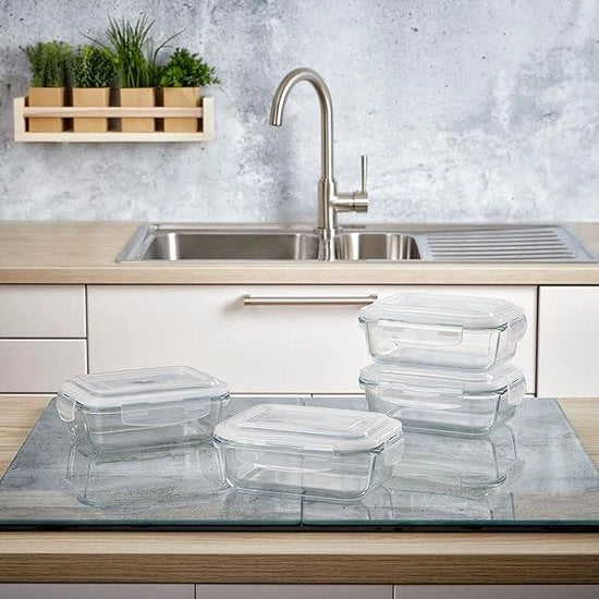 Contenitori di Stoccaggio Alimentare in Vetro - Set di Contenitori di Stoccaggio Alimentare in Vetro
