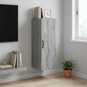 Mobiletto a muro Sonoma grigio 33 x 34,5 x 90 cm 898591