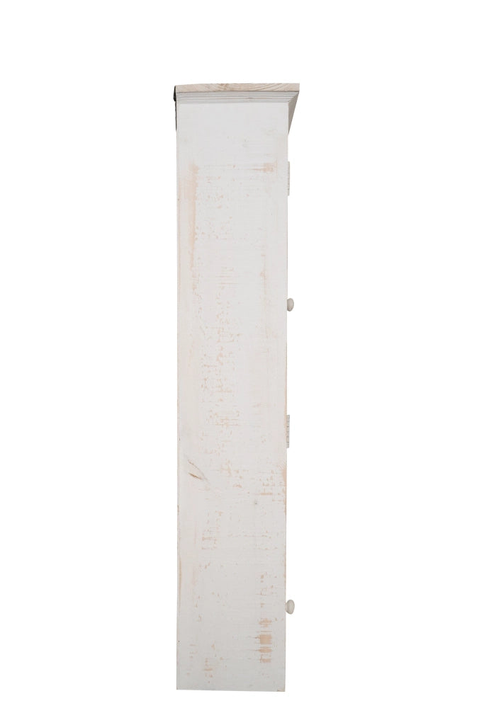 Biscottini VETRINETTA BACHECA IN LEGNO FINITURA BIANCA ANTICATA L60XPR18XH89 CM STILE SHABBY