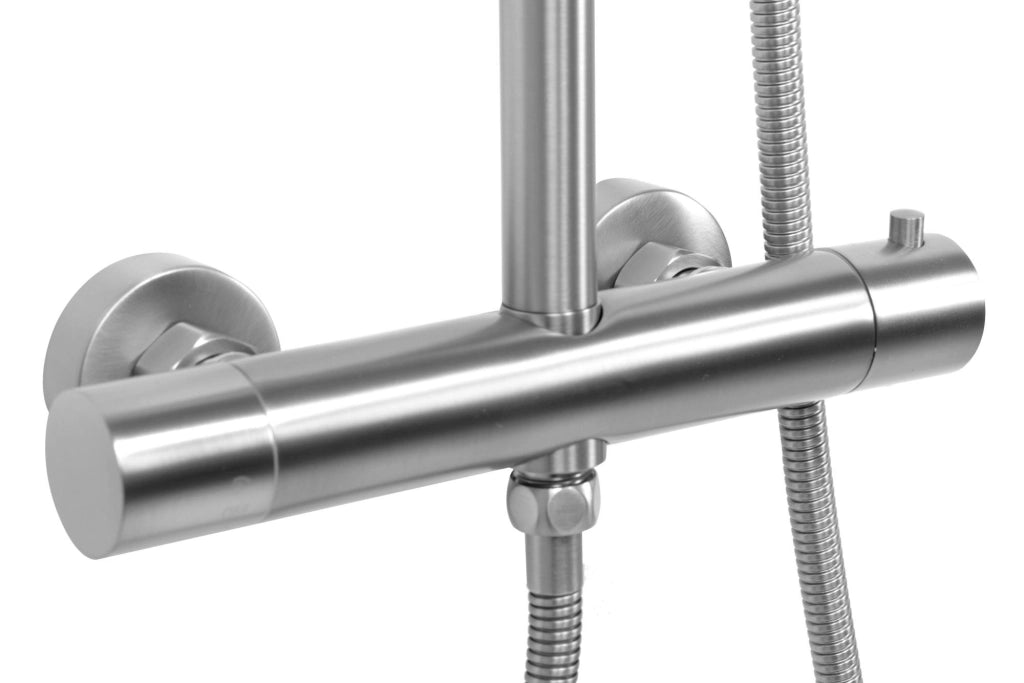 Set Doccia Con Termostato Rea Vincent Nickel Brush Inox