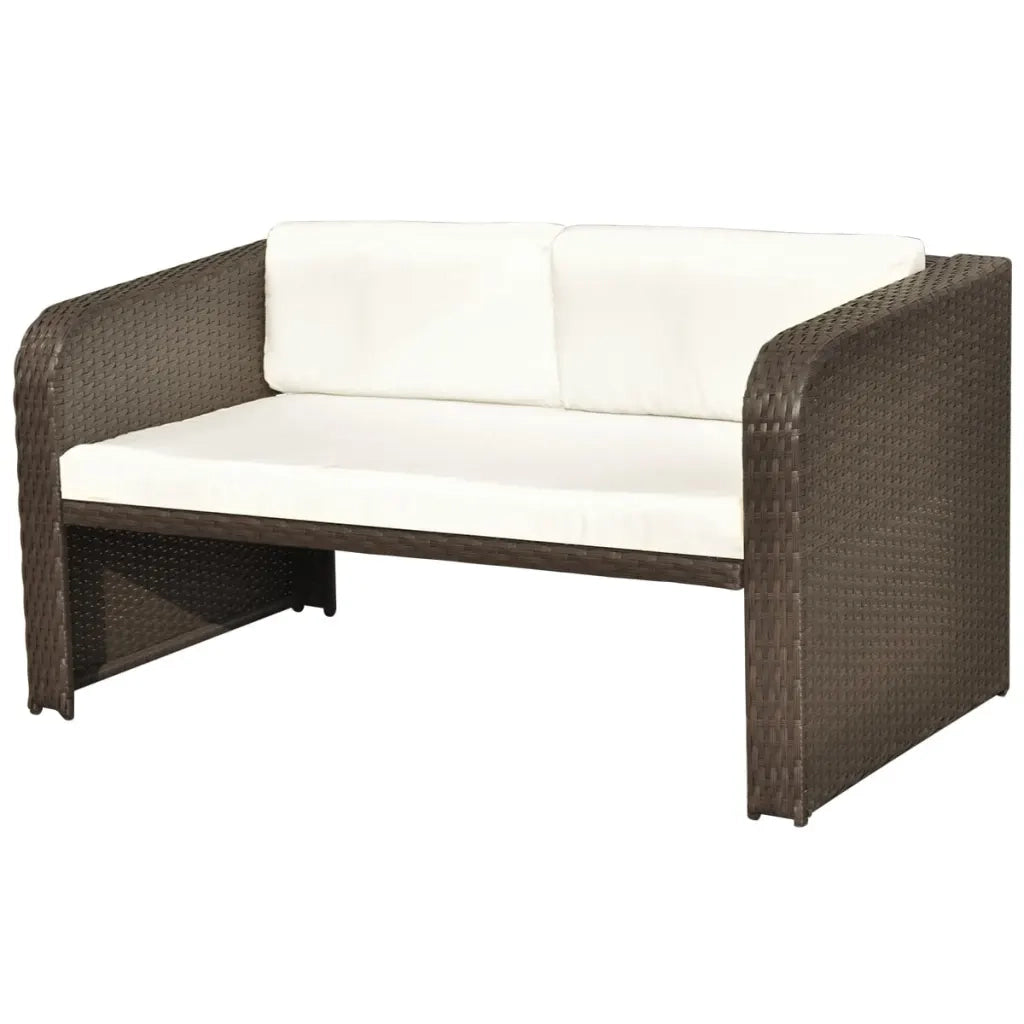 Set Divani da Giardino 4 pz con Cuscini in Polyrattan Marrone 42480