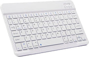 Tastiera Bluetooth mini portatile caricabile compatibile con iPad, iPhone, tablet Samsung, smartphone (iPadOS, iOS, Android) (10 pollici bianco)