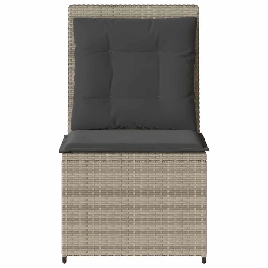 vidaXL Divano da giardino con cuscino Grigio chiaro Poly Rattan