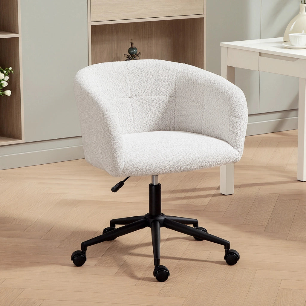 Sedia da ufficio imbottita con rivestimento in velluto ¨C zephmum ¨C crema e nero