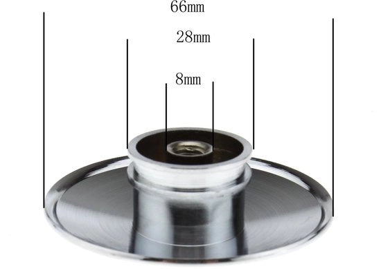 Dispositivo di raccolta rifiuti a sovrappiù 66 mm - Finestra in acciaio inox - Maniglia in ottone - Meccanismo a vite - Flessibile M8 - Gomma di sigillatura 40 mm - Fermo rifiuti