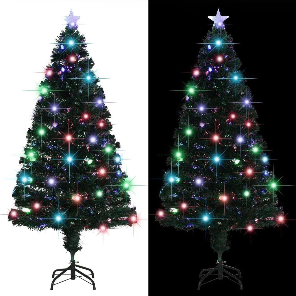 Albero di Natale Preilluminato con Supporto e LED 150 cm Fibra Ottica 284301