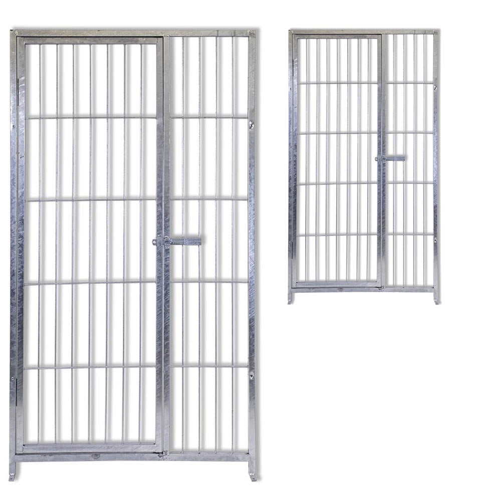 2 pannelli con porta in rete per box cani con zincatura elettrolitica ciascuno misura 100xh180 cm