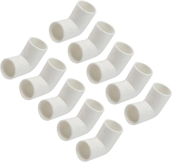 Connettori PVC per tubi 16mm Inner Dmr. x 10 pezzi, angolo 90 gradi per installazione di irrigazione - bianco
