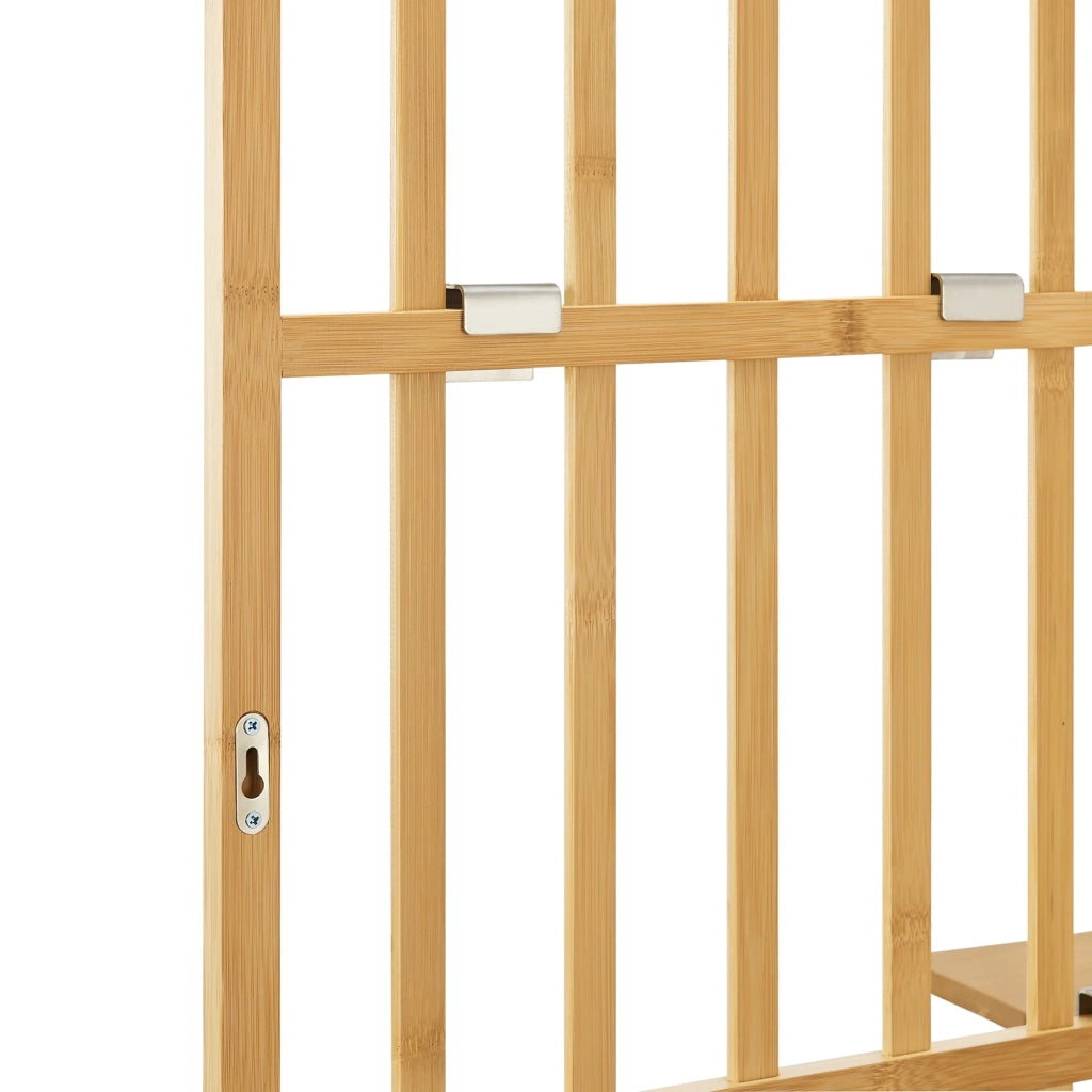 Scaffale dal design senza tempo per soggiorno/camera da letto mobiletto portaoggetti da parete 120 x 80 x 13 cm bambù naturale 03_0011277