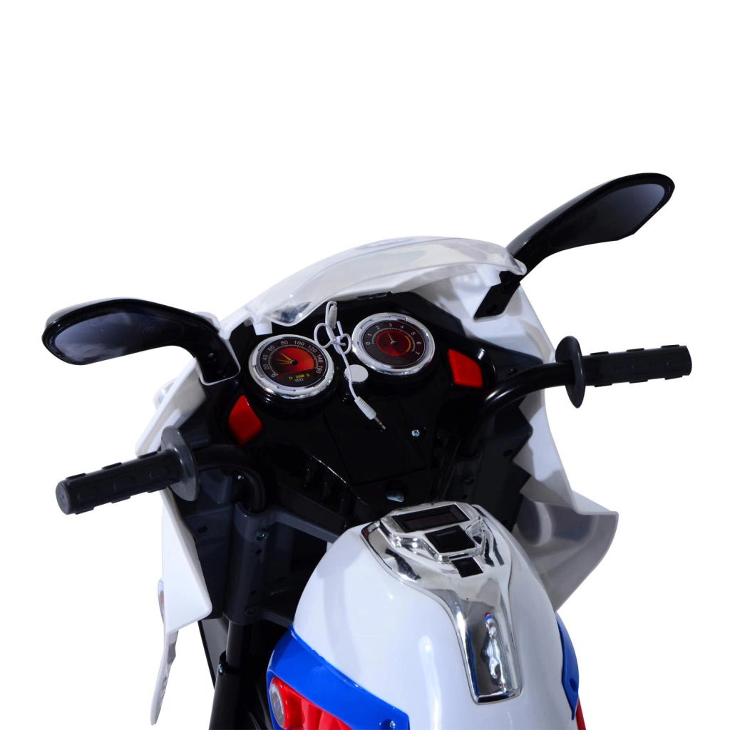 Moto Elettrica Polizia per Bambini 6V con Sirena Police Bianca