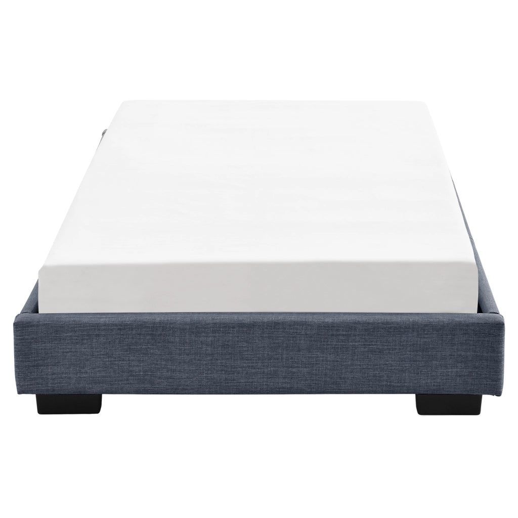 Letto Singolo Hamar 90 x 200 cm Rivestimento in Tessuto Grigio scuro Corium
