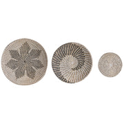 Set di 3 decorazioni da muro alghe naturali fatte a mano in alghe naturali in stile africano