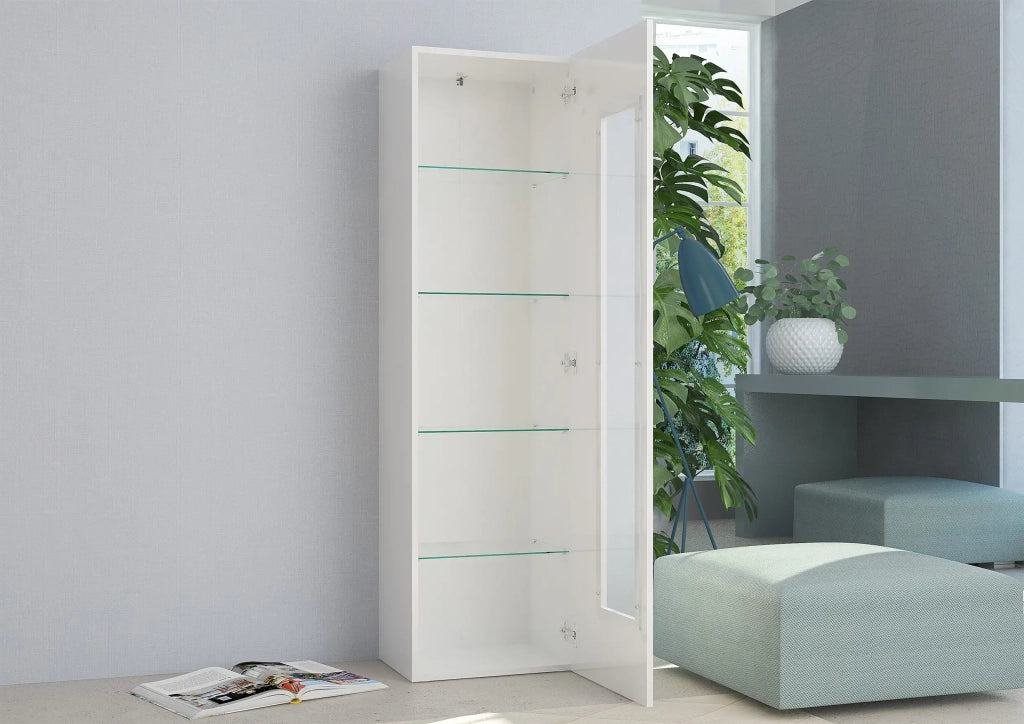 Mobile Vetrina DAIQUIRI L 45 x H 162 x P 34 cm bianco lucido