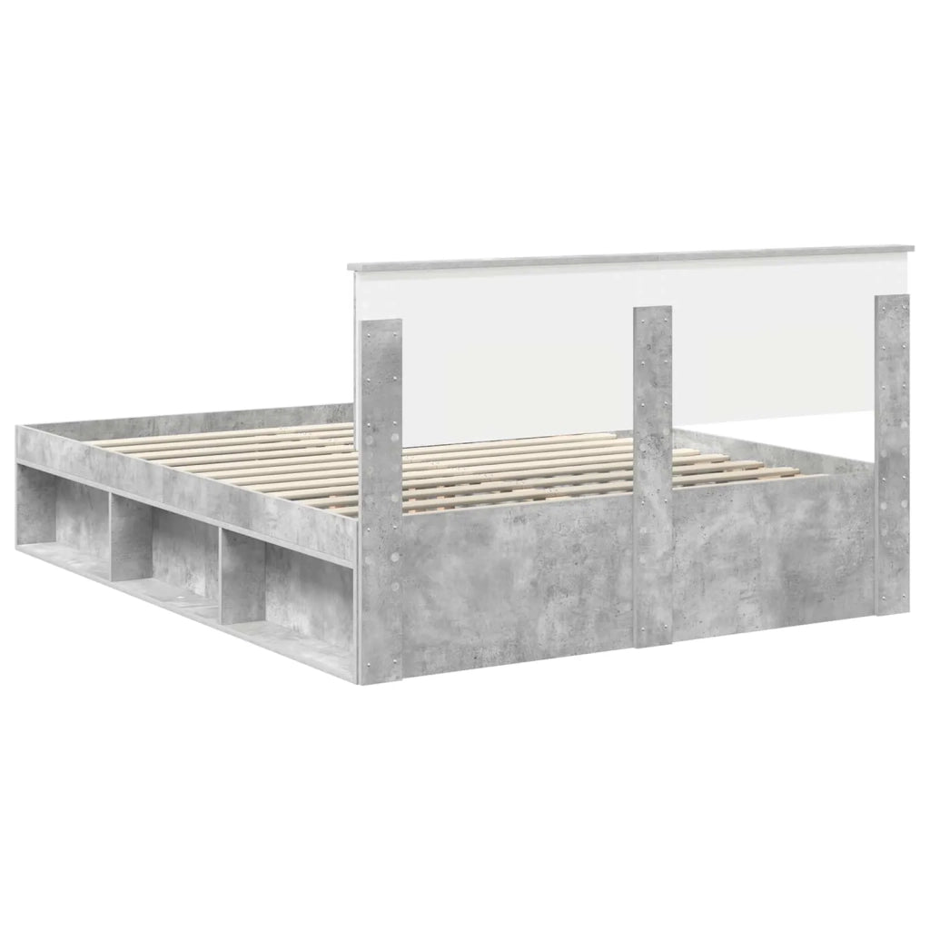 Struttura del letto Grigio Concretè 150 x 200 cm Pino massello 3410585