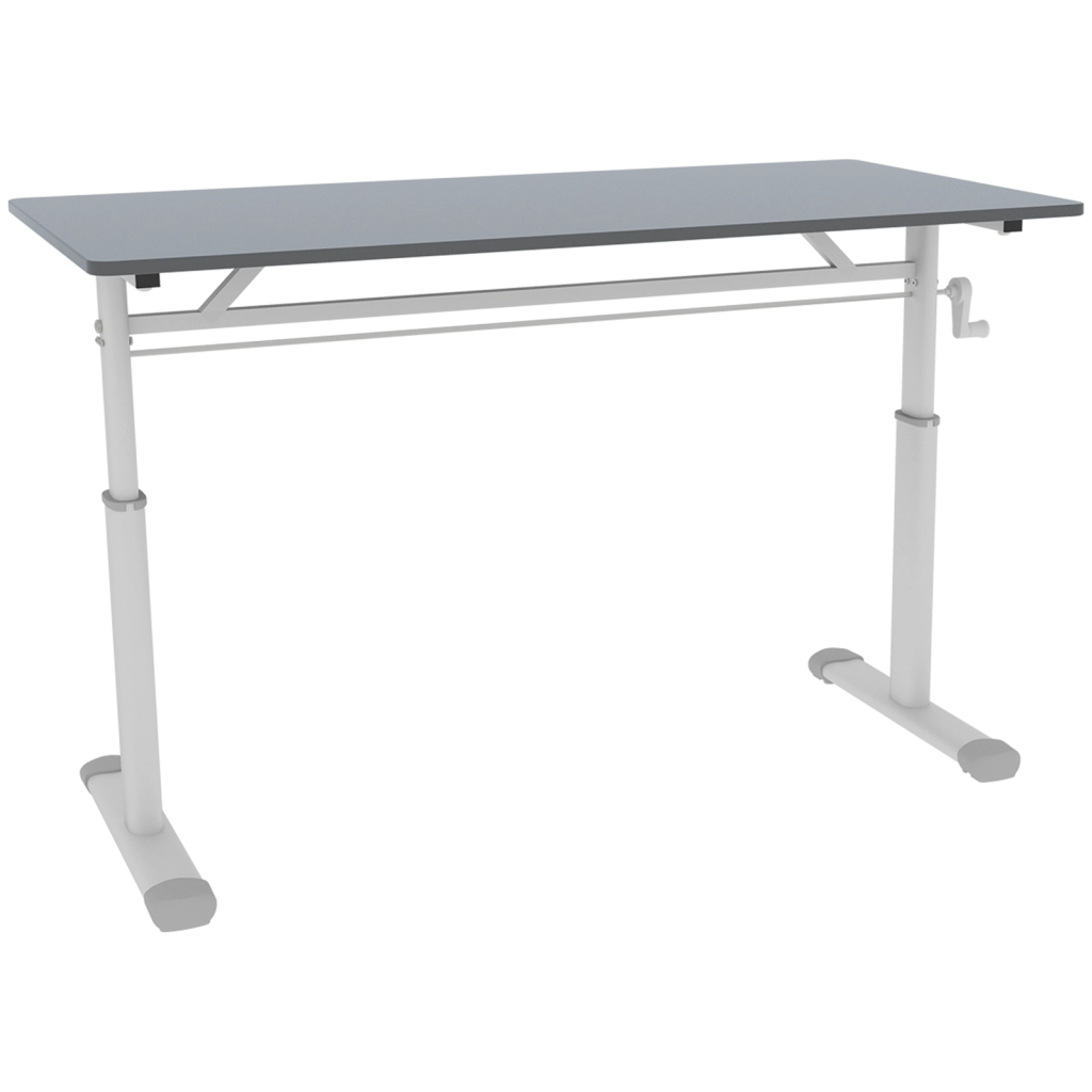 SCRIVANIA Regolabile in altezza 128x66 cm Grigio Metallo e Legno
