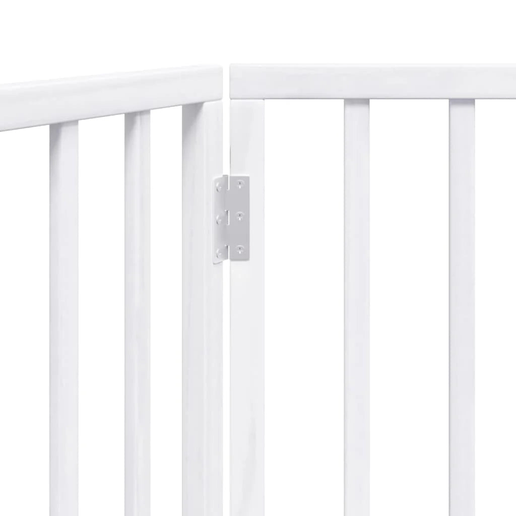 Cancelletto di sicurezza pieghevole per cani a 2 pannelli 160 cm legno di pioppo bianco 02_0023033