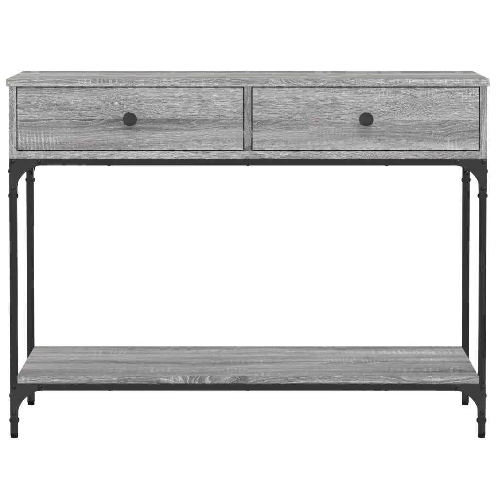 Tavolino Consolle-Tavolino da soggiorno-Tavolo Grigio Sonoma 100x34,5x75cm Legno Multistrato 432180
