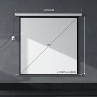 Telo Proiettore Motorizzato da 92 Pollici con Telecomando, in Plastica e Metallo, 189.5x8x189.5 cm, Bianco