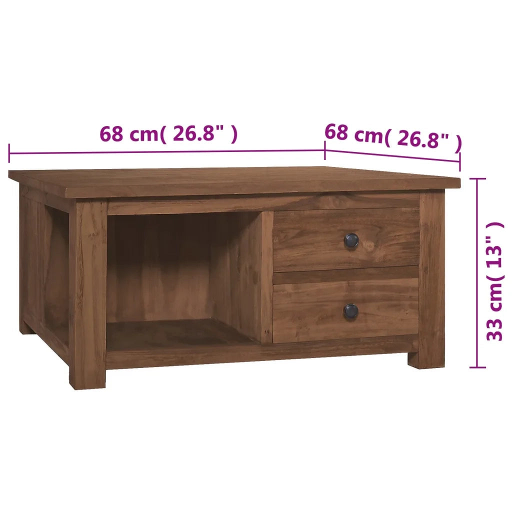 Tavolino da CaffÃ¨ 68x68x33 cm in Legno Massello di Teak cod mxl 20196