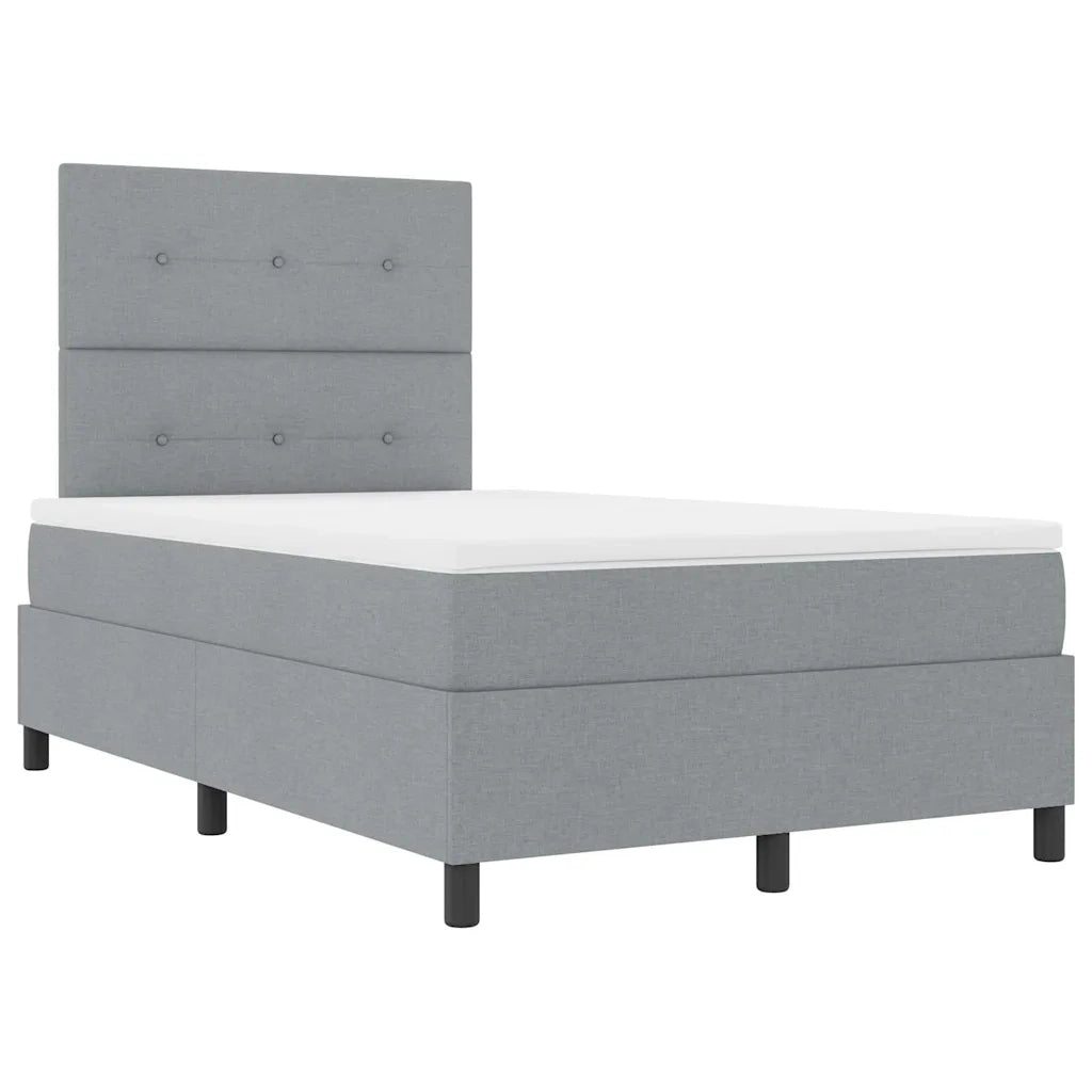 Letto a molle con materasso Grigio chiaro 120 x 190 cm Tessuto 3339371