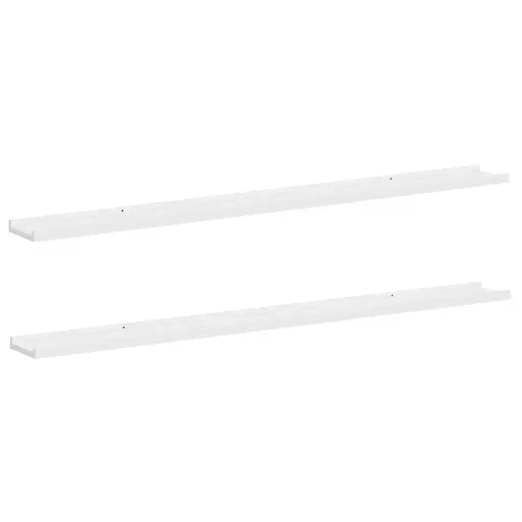 Mensole da Parete 2 pz Bianche 115x9x3 cm 326659