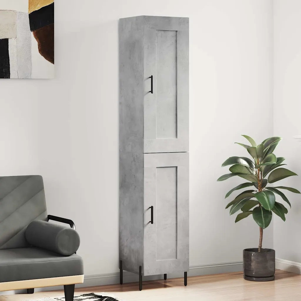 Credenza-Buffet-Armadio da cucina Grigio Cemento 34,5x34x180 cm in Legno Multistrato 921125