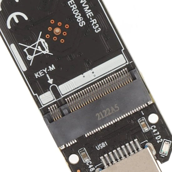Adattatore NVMe per chiavetta SSD M o B o M - Hot Swappable - compatibile con USB 3.2, USB 3.1, USB 3.0, USB 2.0 - dimensioni 2230, 2242, 2260, 2280 SSD - nero.