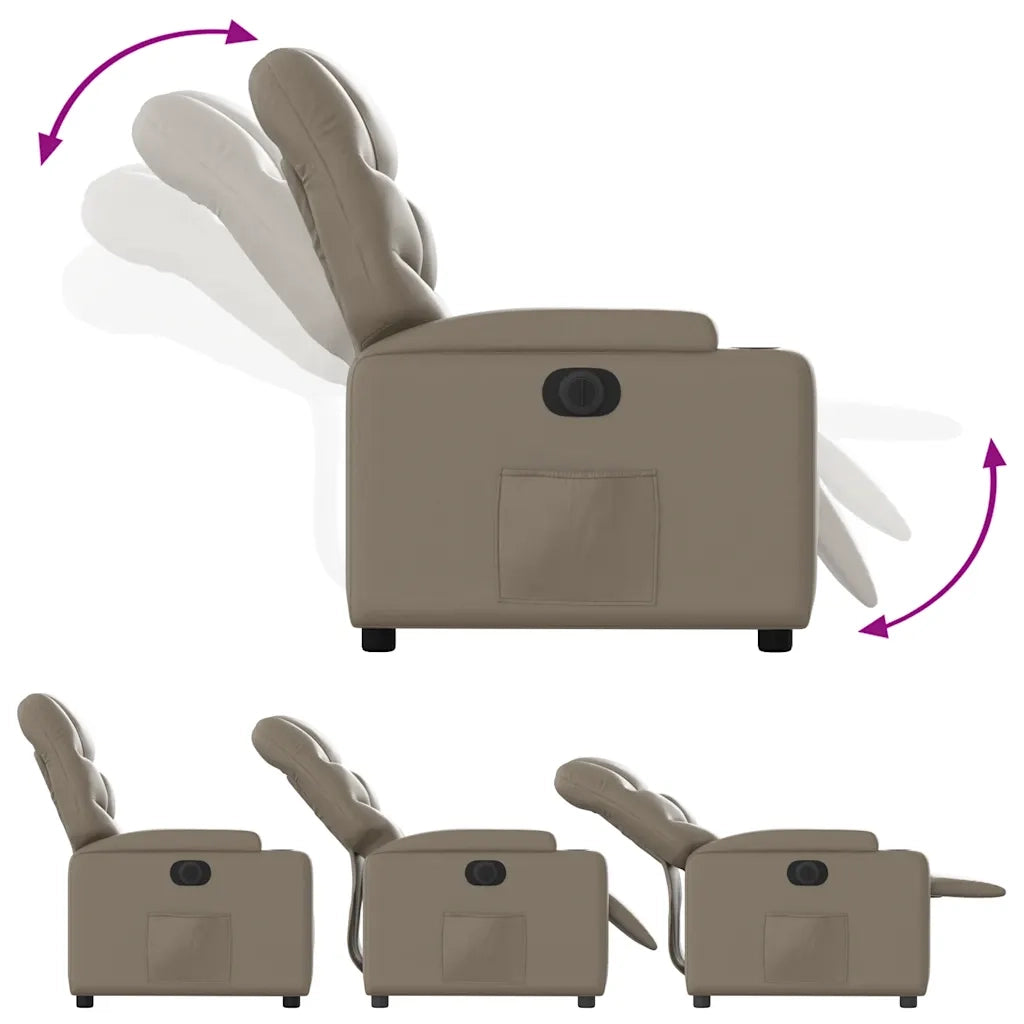 Poltrona | Sedia Relax Reclinabile Elettrica Cappuccino in Similpelle