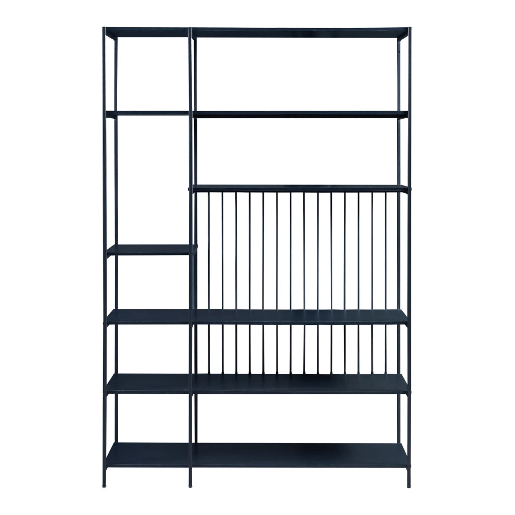 Scaffale dal design senza tempo per soggiorno/camera da letto mobile contenitore indipendente 180 x 120 x 33 cm nero 03_0011151