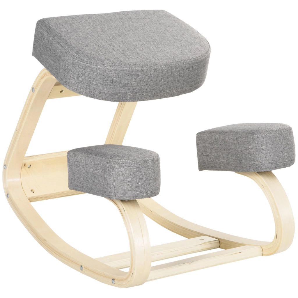 Sgabello ergonomico in legno di betulla ¨C zephmum ¨C Grigio, 120 kg