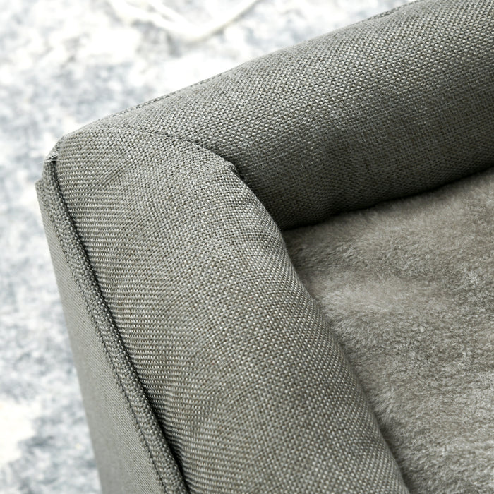 Cuccia a Casetta per Gatti a 2 Livelli 36,5x36,5x33 cm con Cuscino in Peluche in MDF e Poliestere Verde