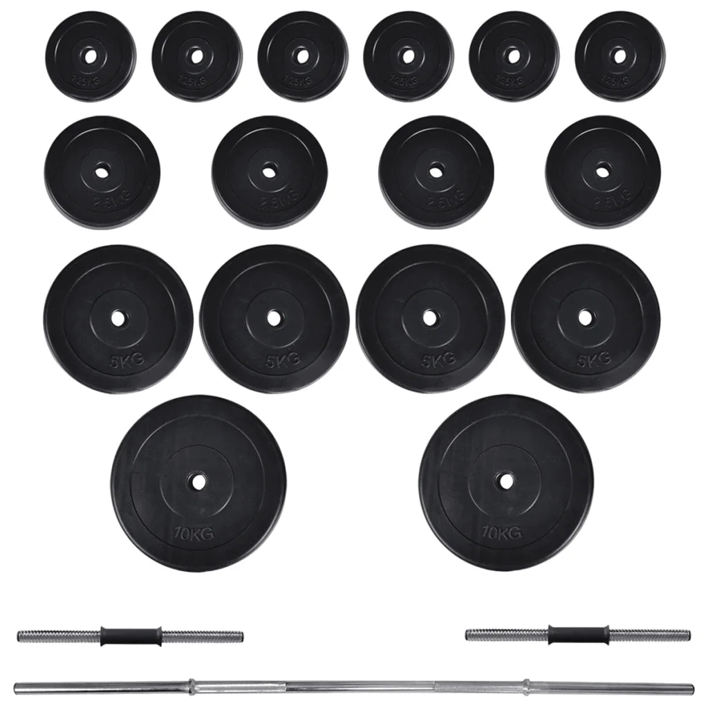 Panca-Sgabello Multifunzione con Bilanciere e Set di Manubri 60,5 kg 675178