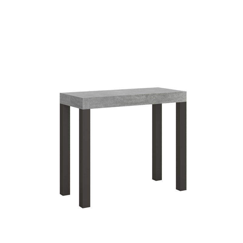 Consolle allungabile 90x40/196 cm Everyday Small telaio Antracite - Cemento