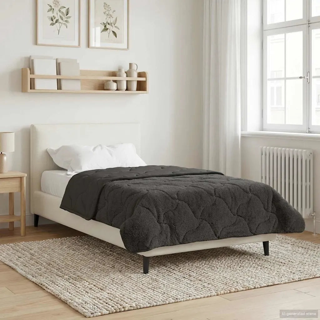 Duvet Invernale Trapuntato Antracite 140 x 220 cm 42026307