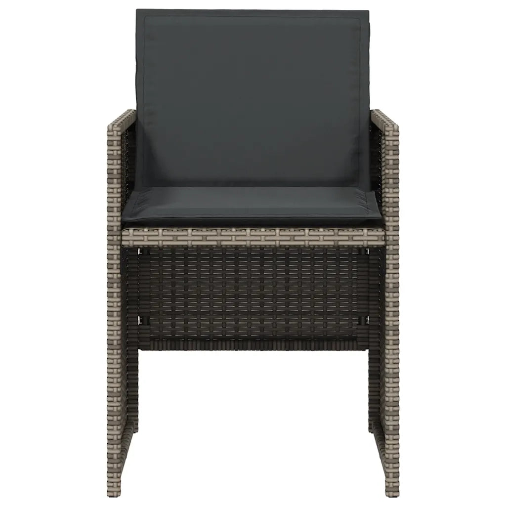 Set da Pranzo da Giardino 5 pz | Set Salotto da Giardino con Cuscini in Polyrattan Grigio
