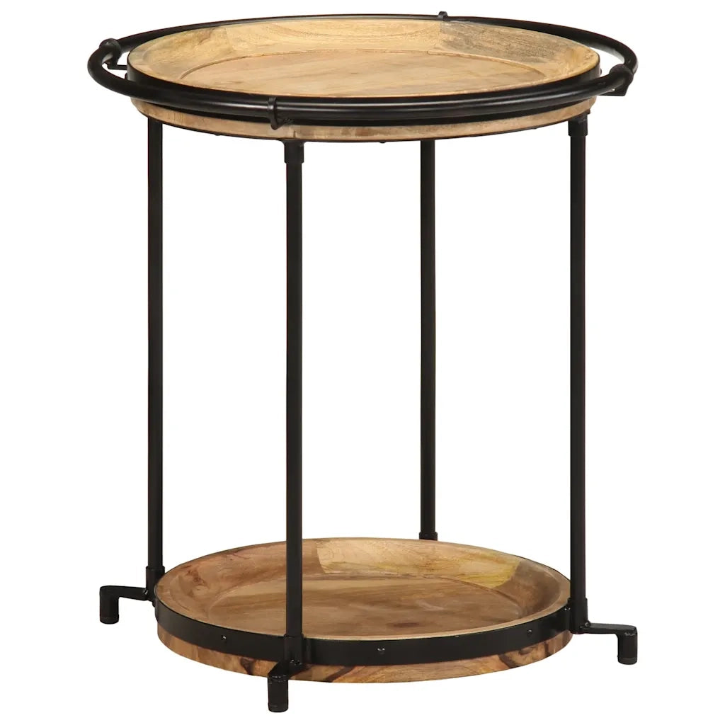 Tavolino da Salotto Ã˜55x60 cm in Legno Massello di Mango