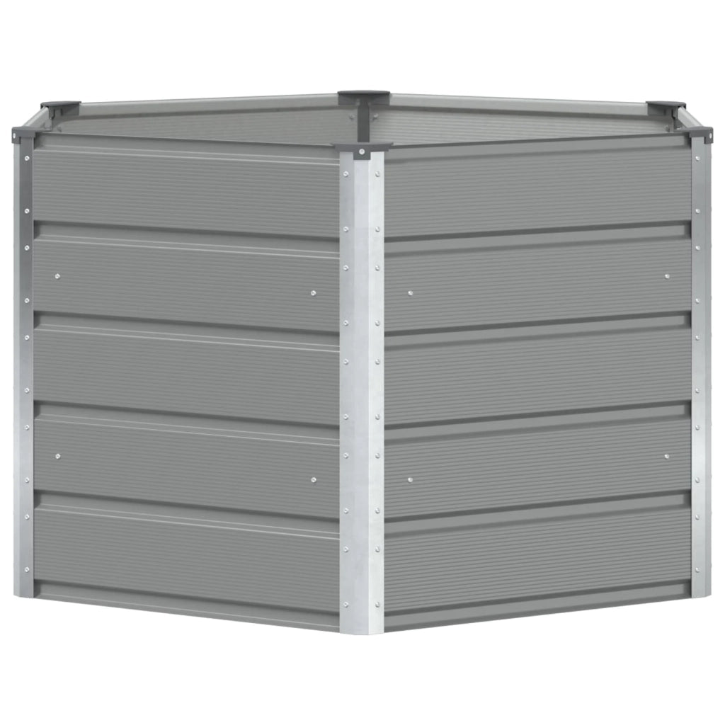 Fioriera Grigio chiaro 129 x 129 x 75 cm Acciaio