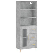 Buffet credenza cassettiera armadio mobile contenitore organizer cucina soggiorno salotto alto 69,5 x 34 x 180 cm legno ingegnerizzato grigio 02_0034602