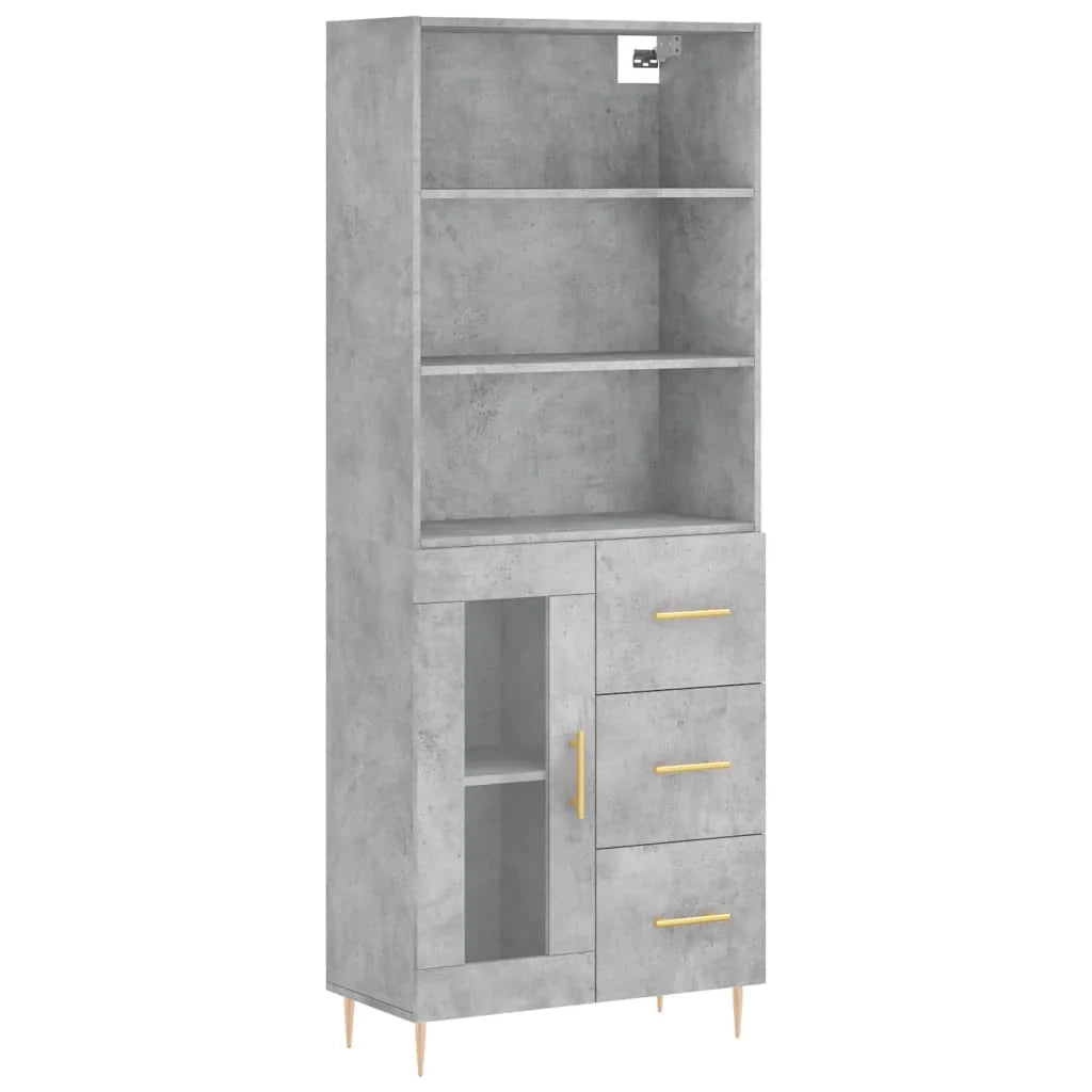 Buffet credenza cassettiera armadio mobile contenitore organizer cucina soggiorno salotto alto 69,5 x 34 x 180 cm legno ingegnerizzato grigio 02_0034602
