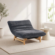 Poltrona sacco per adulti in tessuto corduroy grigio, seduta ergonomica con schienale, imbottitura morbida, per soggiorno e camera da letto