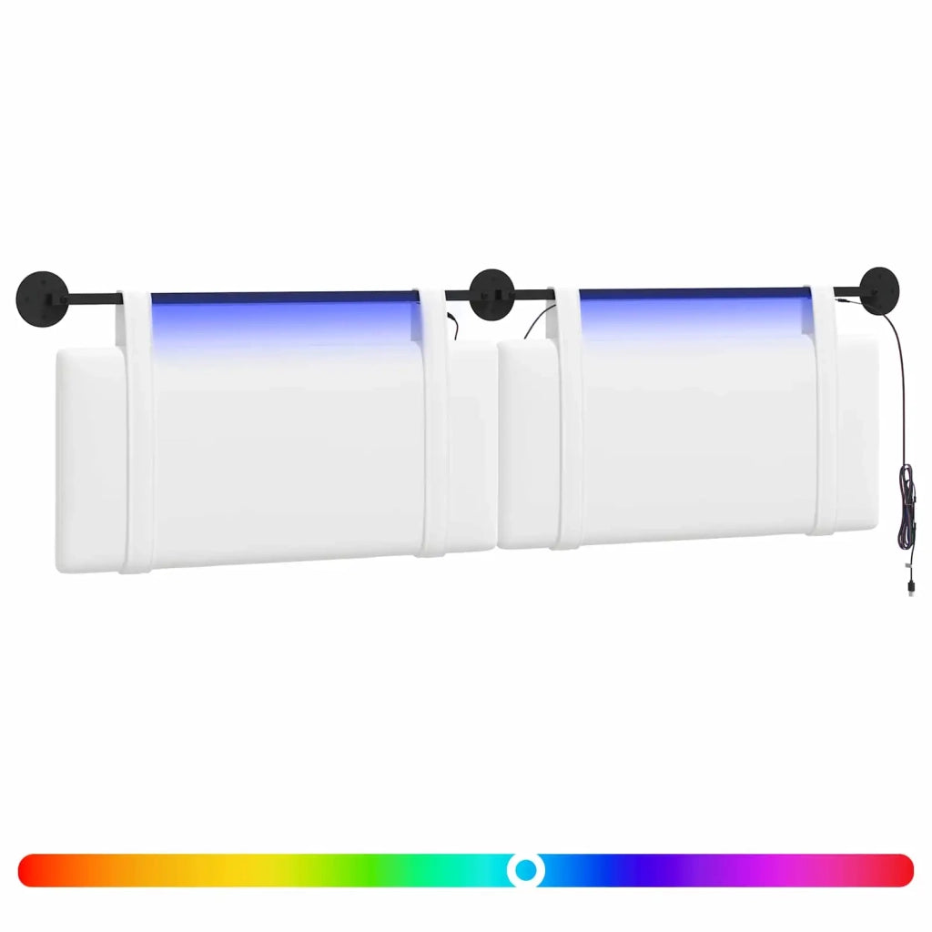 Testiera | Testata sospesa Con luce LED Bianco Tessuto