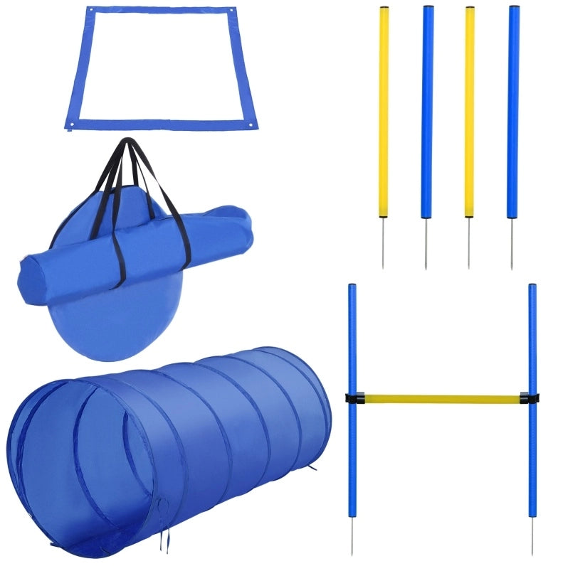 Set Agility per cani 5 pezzi con tunnel e ostacoli