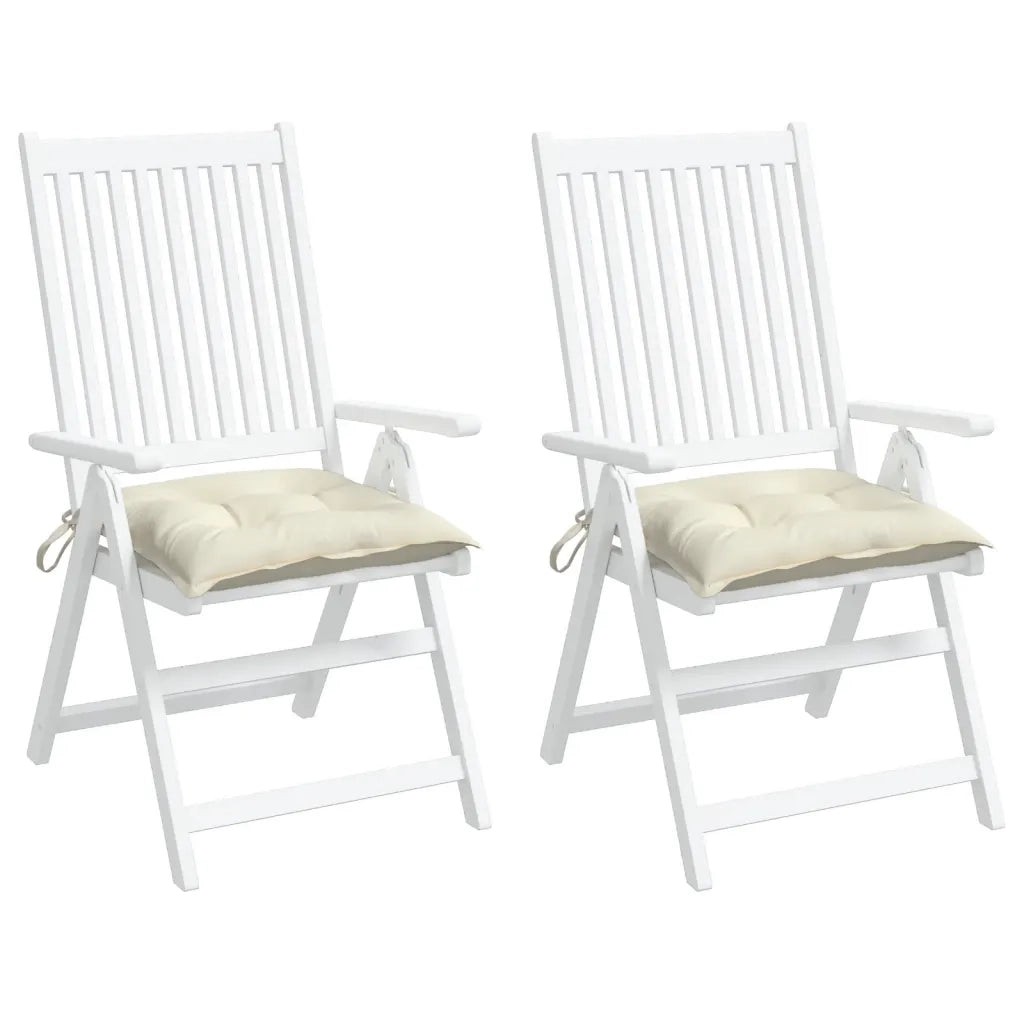 Cuscini per Sedia 2pz Bianco Crema 40x40x7 cm in Tessuto Oxford