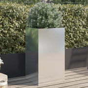 Fioriera-Vaso-Contenitore per Piante Argento 42x38x75 cm in Acciaio Inox