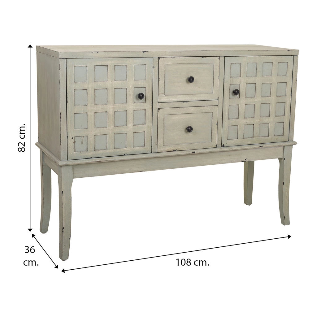 Mobile da ingresso in legno verde 108x36x82h