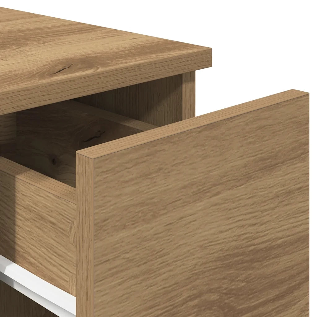 Comodini con Cassetto 2 pz Rovere Artigianale 20x36x60 cm 858712