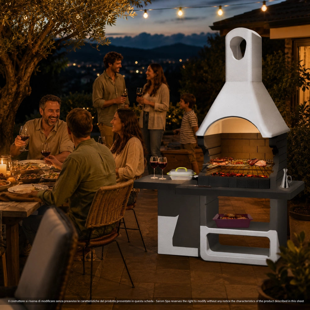 Sarom barbecue ulisse 170 x 64 x 232 cm griglia e ampio tavolo laterale