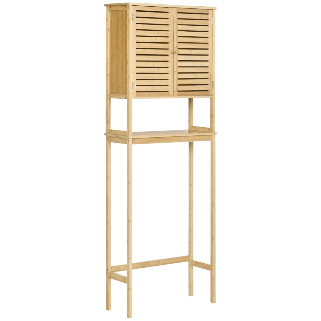 Mobiletto Bagno Sottolavabo con Ante e Ripiani ¨C zephmum ¨C Bamb¨´ 60x23x173 cm