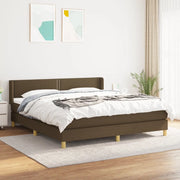 Giroletto a Molle con Materasso Marrone Scuro 180x200cm Tessuto cod mxl 43504