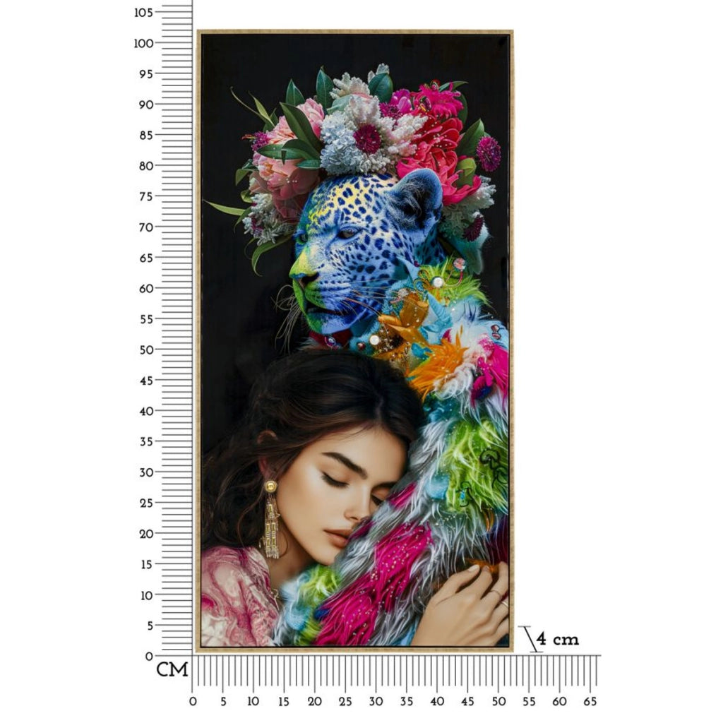 Stampa su Tela Fiori, Multicolore, Tessuto, 102x52x4 cm